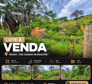 Lote/Terreno à venda, 500m² no Nazaré, São Joaquim de Bicas