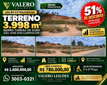Lote/Terreno à venda, 3000m² no Torrão de Ouro II, São José dos Campos
