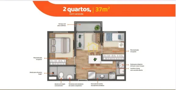 Apartamento com 2 Quartos à venda, 37m² no Vila Lageado, São Paulo