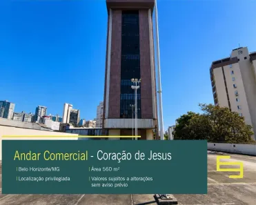 Sala Comercial para alugar, 560m² no Coração de Jesus, Belo Horizonte