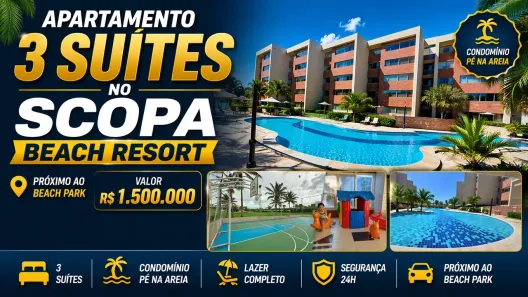 Apartamento com 3 Quartos à venda, 105m² no Porto das Dunas, Aquiraz
