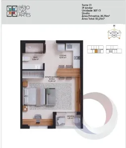 Apartamento com 1 Quarto à venda, 36m² no Pedra Branca, Palhoça