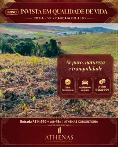 Lote/Terreno à venda, 500m² no Recreio Topázio (Caucaia do Alto), Cotia