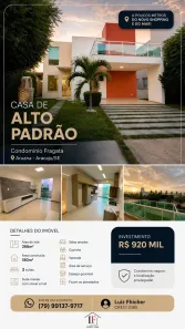 Casa de Condomínio com 3 Quartos à venda, 180m² no Zona de Expansão (Robalo), Aracaju