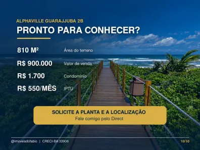 Lote/Terreno à venda, 810m² no Guarajuba (Monte Gordo), Camaçari