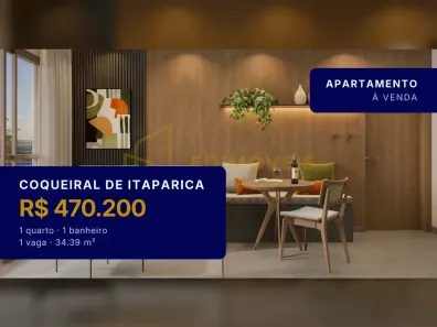 Apartamento com 1 Quarto à venda, 34m² no Coqueiral de Itaparica, Vila Velha