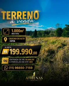 Lote/Terreno à venda, 1000m² no dos Mendes (Caucaia do Alto), Cotia