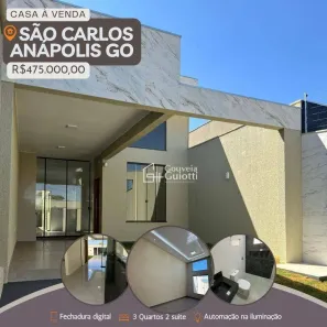Casa com 3 Quartos à venda, 119m² no São Carlos, Anápolis