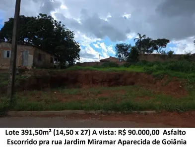 Lote/Terreno à venda, 391m² no Jardim Miramar, Aparecida de Goiânia