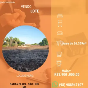 Lote/Terreno à venda, 26359m² no Santa Clara, São Luís
