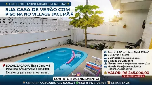 Casa com 2 Quartos à venda, 67m² no Village Jacumã, Conde