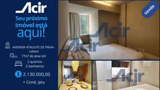 Apartamento com 2 Quartos à venda, 76m² no Leblon, Rio de Janeiro