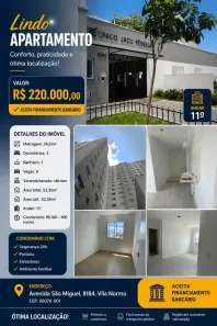 Apartamento com 2 Quartos à venda, 52m² no Vila Norma, São Paulo