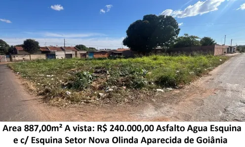 Lote/Terreno à venda, 887m² no Nova Olinda - 1º Complemento, Aparecida de Goiânia