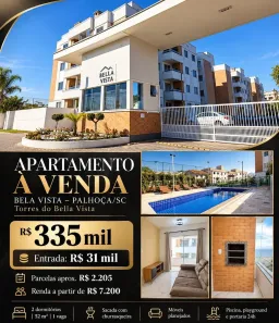 Apartamento com 2 Quartos à venda, 52m² no Bela Vista, Palhoça