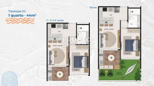 Apartamento com 1 Quarto à venda, 44m² no , Tamandaré