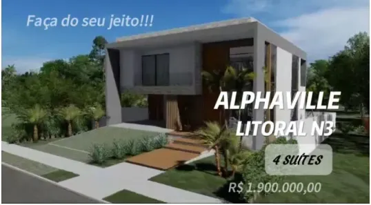 Casa de Condomínio com 4 Quartos à venda, 351m² no Alphaville (Abrantes), Camaçari