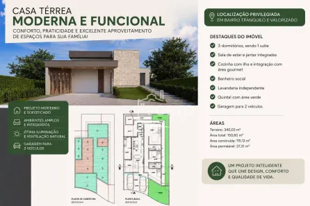 Casa de Condomínio com 3 Quartos à venda, 150m² no Nova Pompéia, Piracicaba