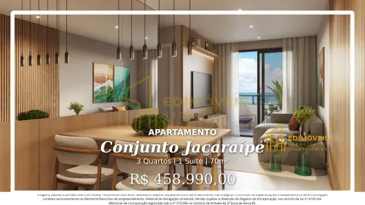 Apartamento com 3 Quartos à venda, 70m² no Conjunto Jacaraípe, Serra
