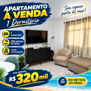 Apartamento com 1 Quarto à venda, 61m² no Ocian, Praia Grande