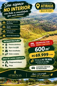 Lote/Terreno à venda, 600m² no Jardim Brasil, Atibaia