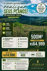 Lote/Terreno à venda, 500m² no Recreio Topázio (Caucaia do Alto), Cotia