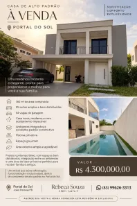 Casa de Condomínio com 5 Quartos à venda, 360m² no Portal do Sol, João Pessoa