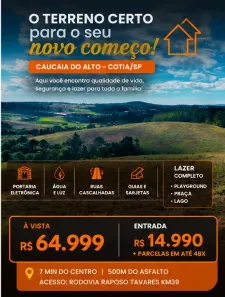 Lote/Terreno à venda, 500m² no Recreio Topázio (Caucaia do Alto), Cotia