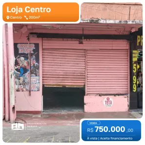 Ponto Comercial à venda, 200m² no Centro, Manaus