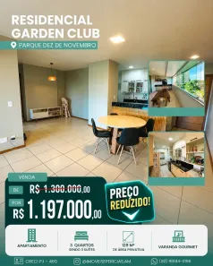 Apartamento com 3 Quartos à venda, 129m² no Parque 10 de Novembro, Manaus