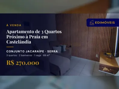 Apartamento com 3 Quartos à venda, 69m² no Conjunto Jacaraípe, Serra