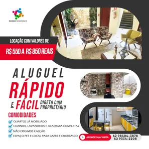 Kitnet com 1 Quarto para alugar, 29m² no Setor Sol Nascente, Goiânia
