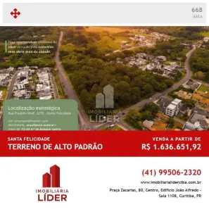 Lote/Terreno à venda, 668m² no Tanguá, Almirante Tamandaré