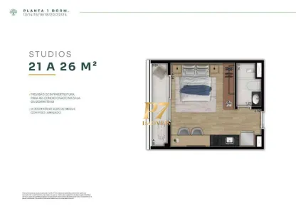 Apartamento com 1 Quarto à venda, 21m² no Bom Retiro, São Paulo