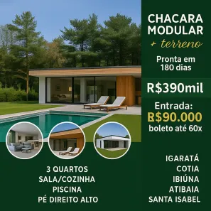 Fazenda/Sítio com 3 Quartos à venda, 500m² no Cachoeira, Cotia