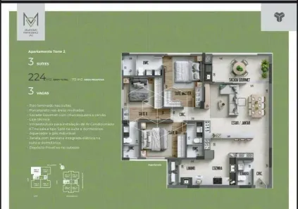 Apartamento com 3 Quartos à venda, 224m² no Vila Assis, Jaú