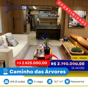 Apartamento com 4 Quartos à venda, 167m² no Caminho das Árvores, Salvador