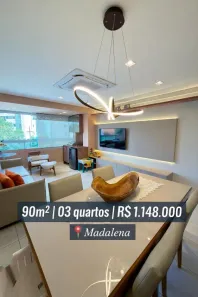 Apartamento com 3 Quartos à venda, 90m² no Madalena, Recife