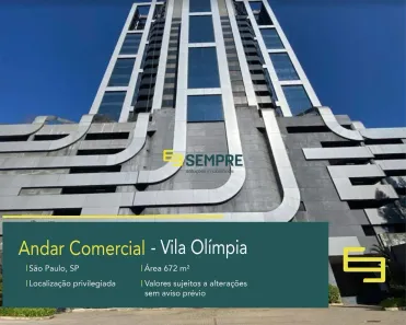 Sala Comercial para alugar, 672m² no Vila Olímpia, São Paulo