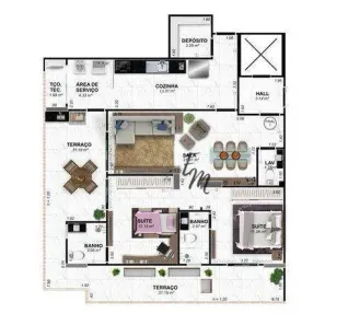 Apartamento com 2 Quartos à venda, 119m² no Guilhermina, Praia Grande
