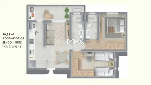 Apartamento com 2 Quartos à venda, 59m² no Centro, Piracicaba