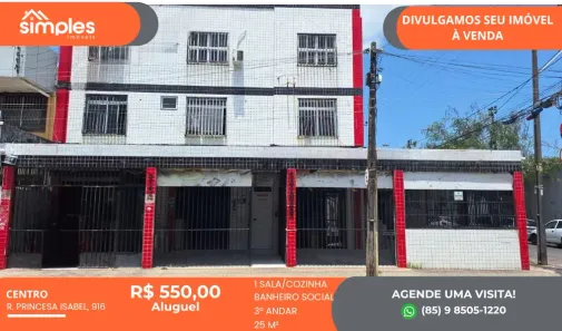 Kitnet para alugar, 25m² no Centro, Fortaleza