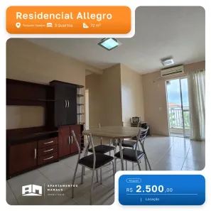 Apartamento com 3 Quartos para alugar, 50m² no Colônia Terra Nova, Manaus