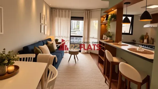 Flat com 1 Quarto para alugar, 49m² no Itaim Bibi, São Paulo
