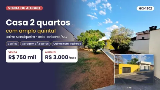 Casa com 2 Quartos à venda, 110m² no Mantiqueira, Belo Horizonte