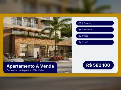 Apartamento com 2 Quartos à venda, 52m² no Coqueiral de Itaparica, Vila Velha