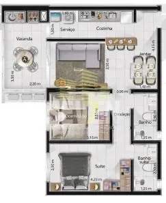 Apartamento com 2 Quartos à venda, 70m² no Jardim Estoril IV, Bauru