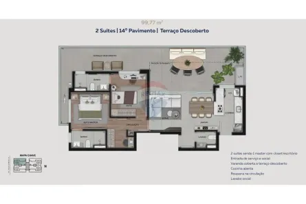 Apartamento com 2 Quartos à venda, 99m² no Luxemburgo, Belo Horizonte