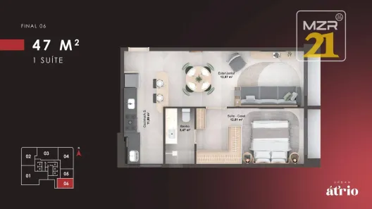Apartamento com 1 Quarto à venda, 47m² no Plano Diretor Sul, Palmas