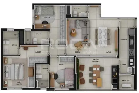 Apartamento com 3 Quartos à venda, 109m² no Plazas de España, Ribeirão Preto